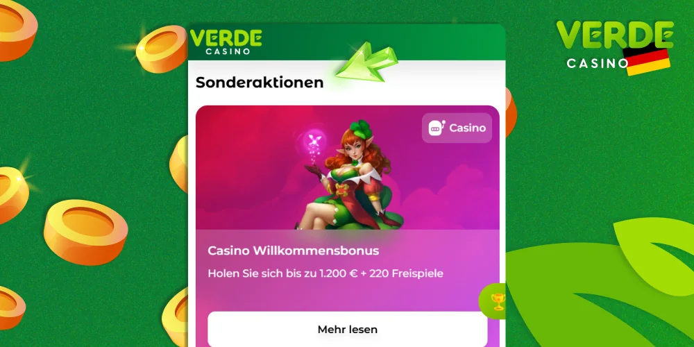Gehen Sie zum Abschnitt „Sonderboni“
