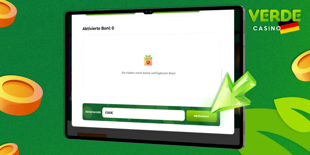 Aktivieren Sie den Bonuscode