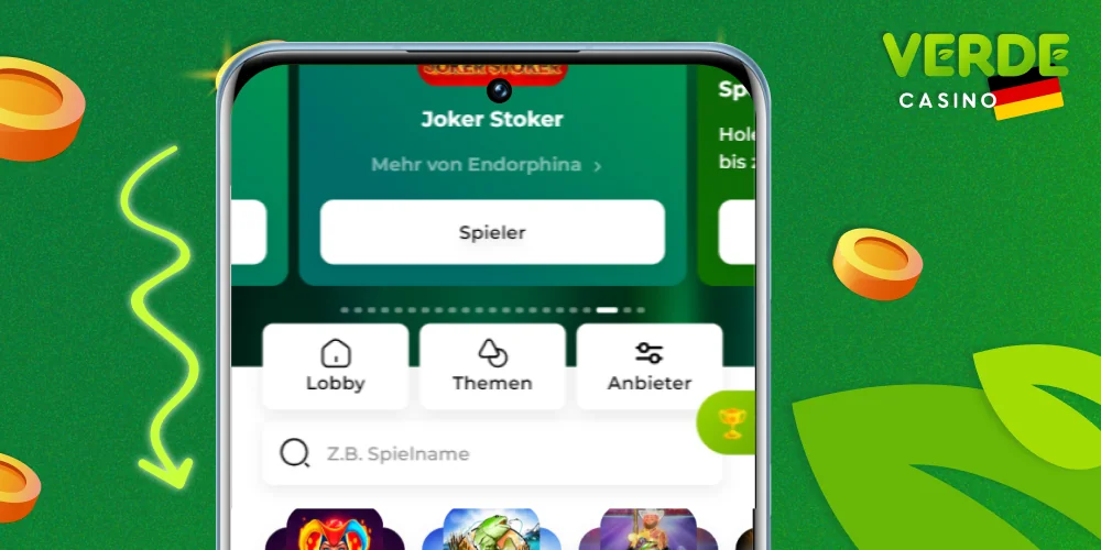 Scrollen Sie zum Ende der Website - Verde Casino