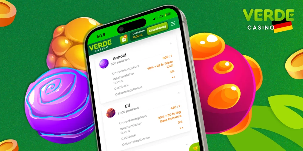 FS im Treueprogramm im Verde Casino