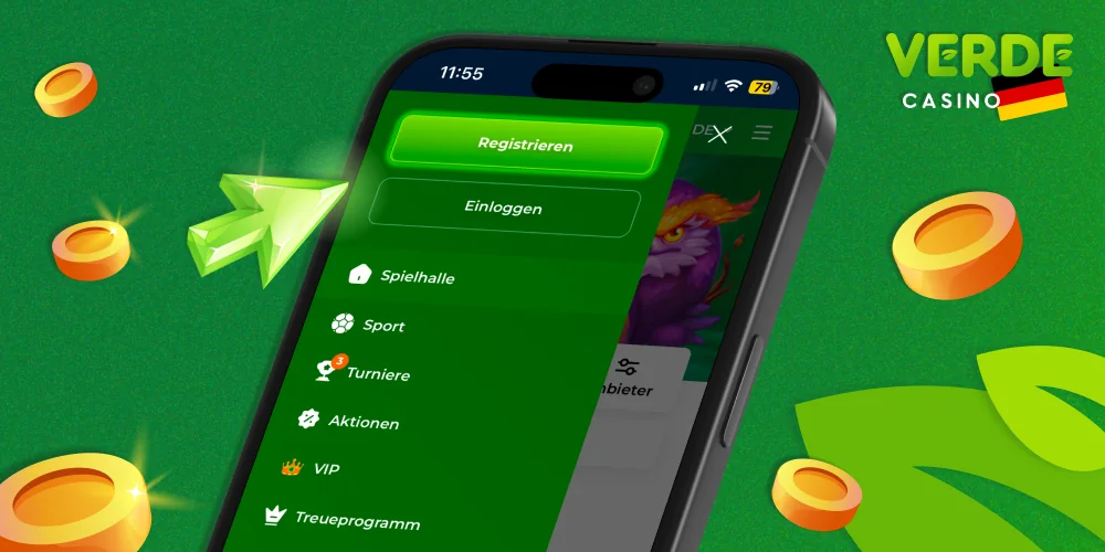 Gehen Sie in Ihr Verde Casino-Konto