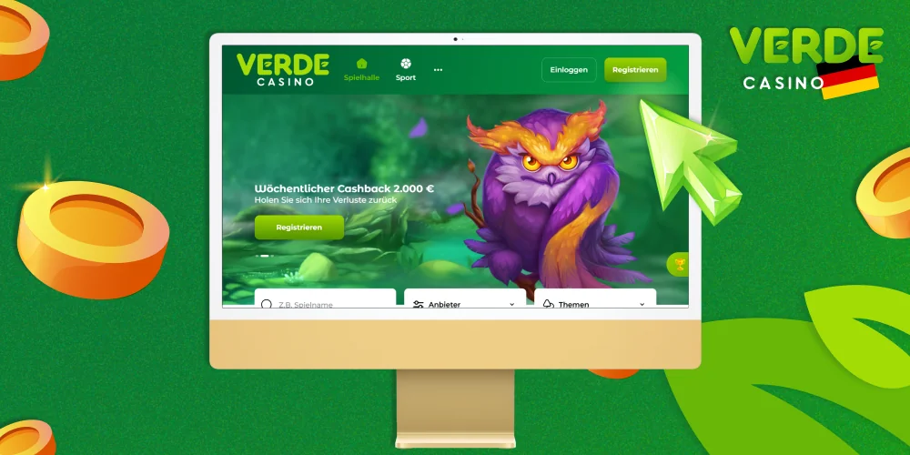 Registrieren Sie sich bei Verde Casino Deutschland oder melden Sie sich an