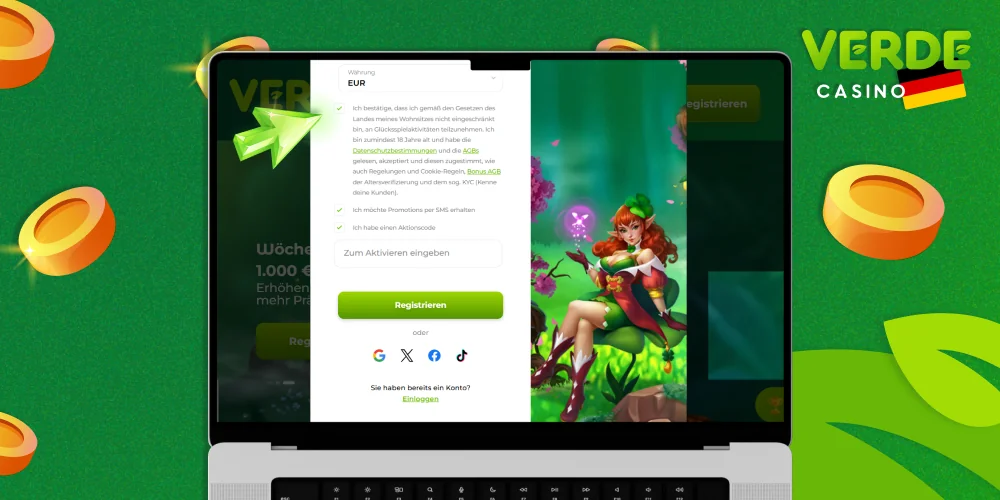 Stimmen Sie den Bedingungen des Verde Casinos zu