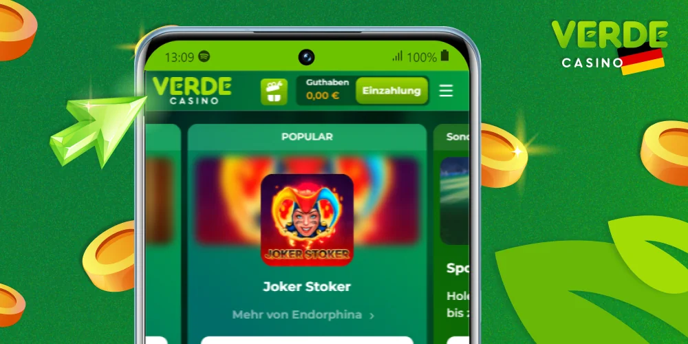 Um die Verde Casino-App zu installieren, besuchen Sie die Website