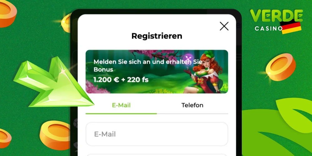 Wählen Sie eine Registrierungsmethode