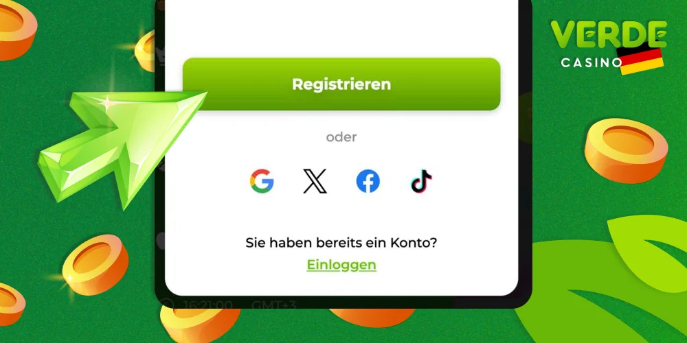 Bestätigen Sie Ihre Registrierung im Verde Casino
