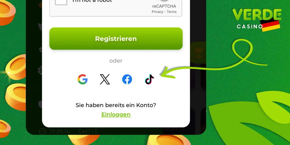 So registrieren Sie sich bei Verde Casino über soziale Netzwerke