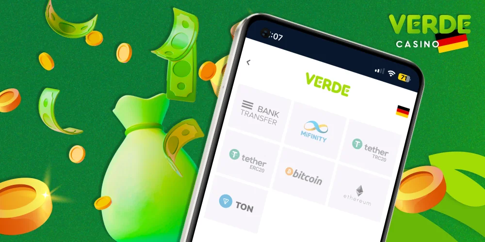 Wie kann man das Geld vom Verde Casino abheben?