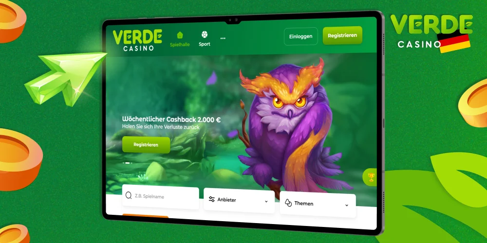 Greifen Sie auf die Verde Casino-Site zu