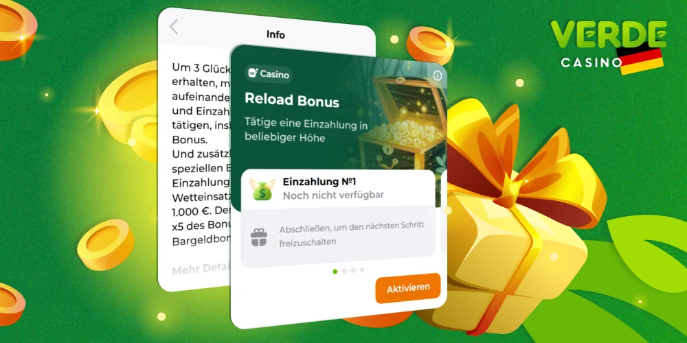 Nutzen Sie den Reload-Bonus im Verde Casino