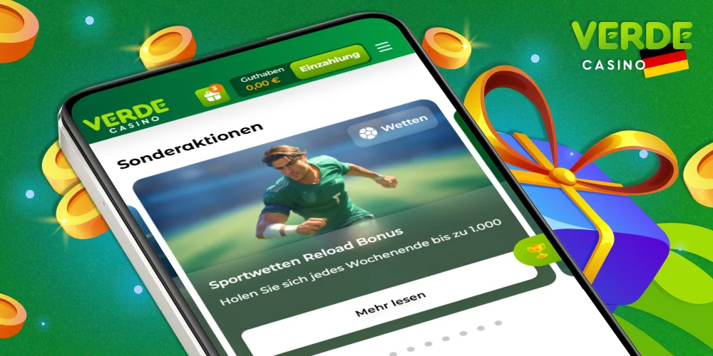 Sport Reload Bonus im Verde Casino in Deutschland