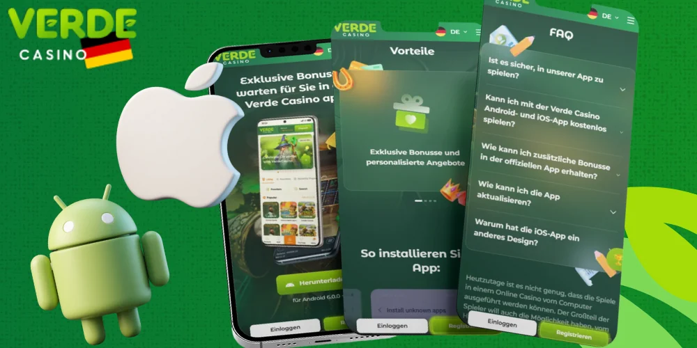 Die Verde Casino App ist kompatibel mit modernen Android- und iOS-Smartphones